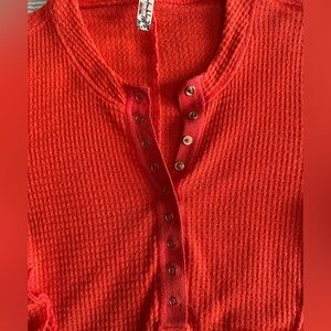 Free People Intimately Waffle Knit Long Sleeve Top